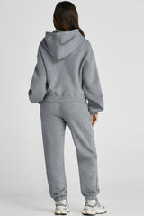 Dropped Shoulder Hooded Top and Pants Active Set