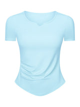 Notched Short Sleeve Active T-Shirt