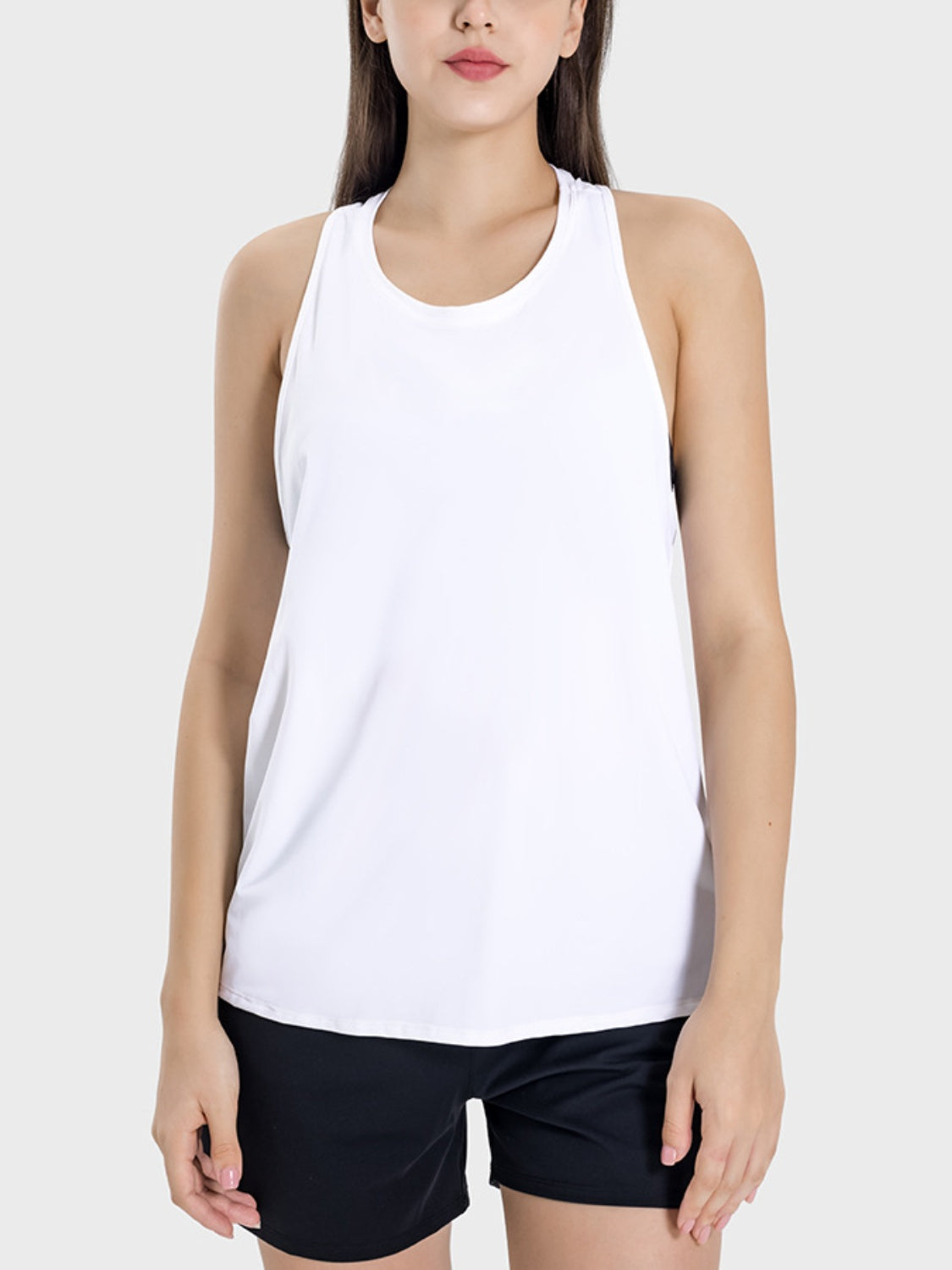 Round Neck Wide Strap Active Tank