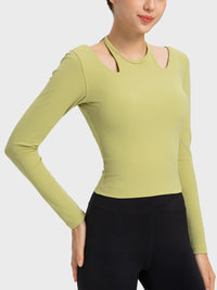 Millennia Halter Neck Long Sleeve Sporty Top