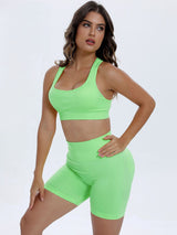 Vweda Scoop Neck Wide Strap Top and Shorts Active Set