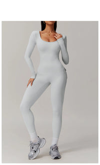 Long Sleeve Sexy Back U Jumpsuit