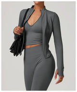 Long Sleeved Seamless Zipper Active Jacket