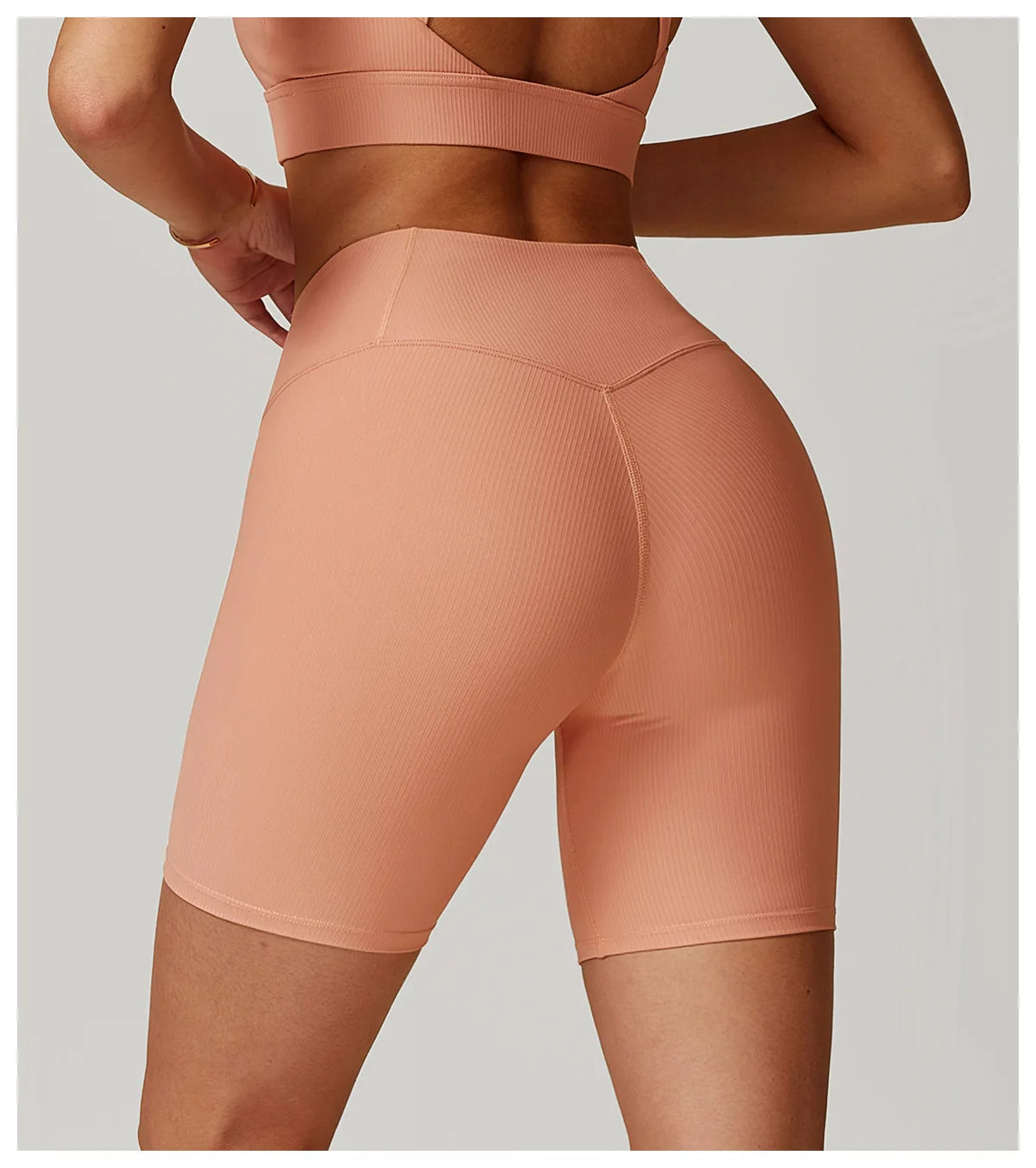 Ribbed High Waist Scrunch Butt Yoga Shorts