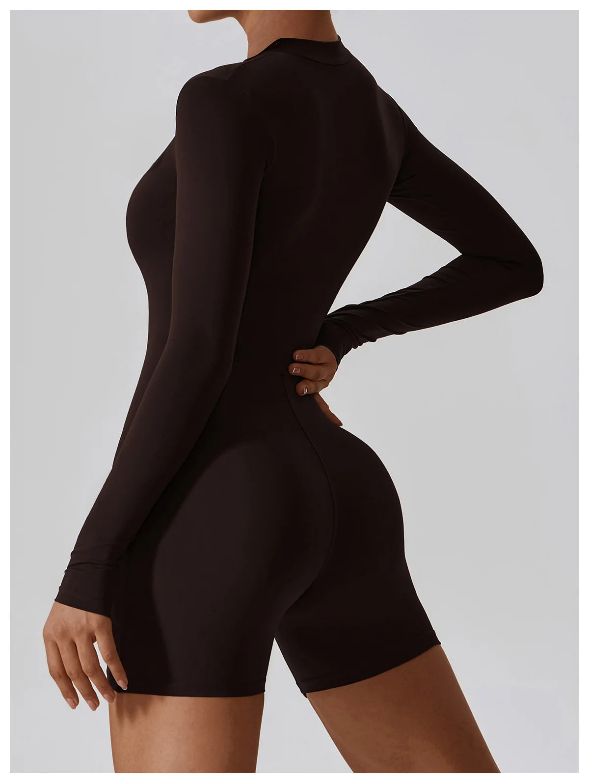 Long Sleeved Zipper Yoga Jumpsuit