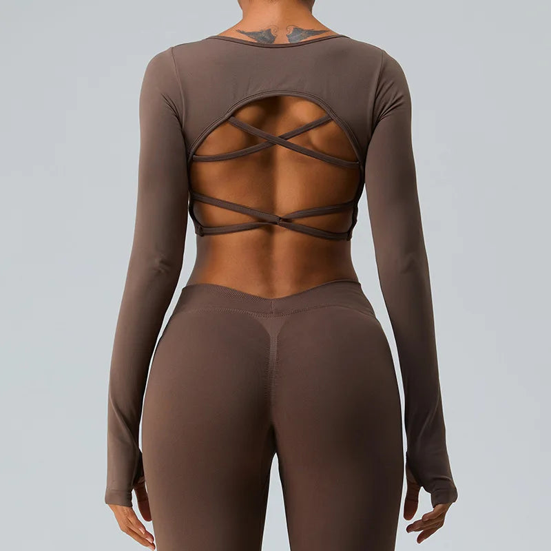 Sexy Seamless Yoga Long Sleeve T-Shirts