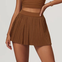 High Waist Women Pleated  Pocketed Tennis Short Skirts