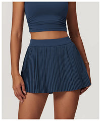 High Waist Women Pleated  Pocketed Tennis Short Skirts