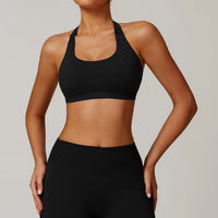 Seamless Halter Open Back Sports Bra