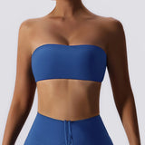 Strapless Bustier Breathable Elastic Sports Bra