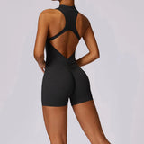 Stretch Training Zipper Sportswear Jumpsuit