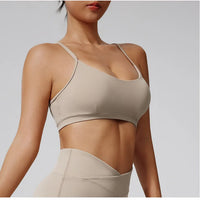 Nude Feeling Cross Strap Elastic Sports Bra