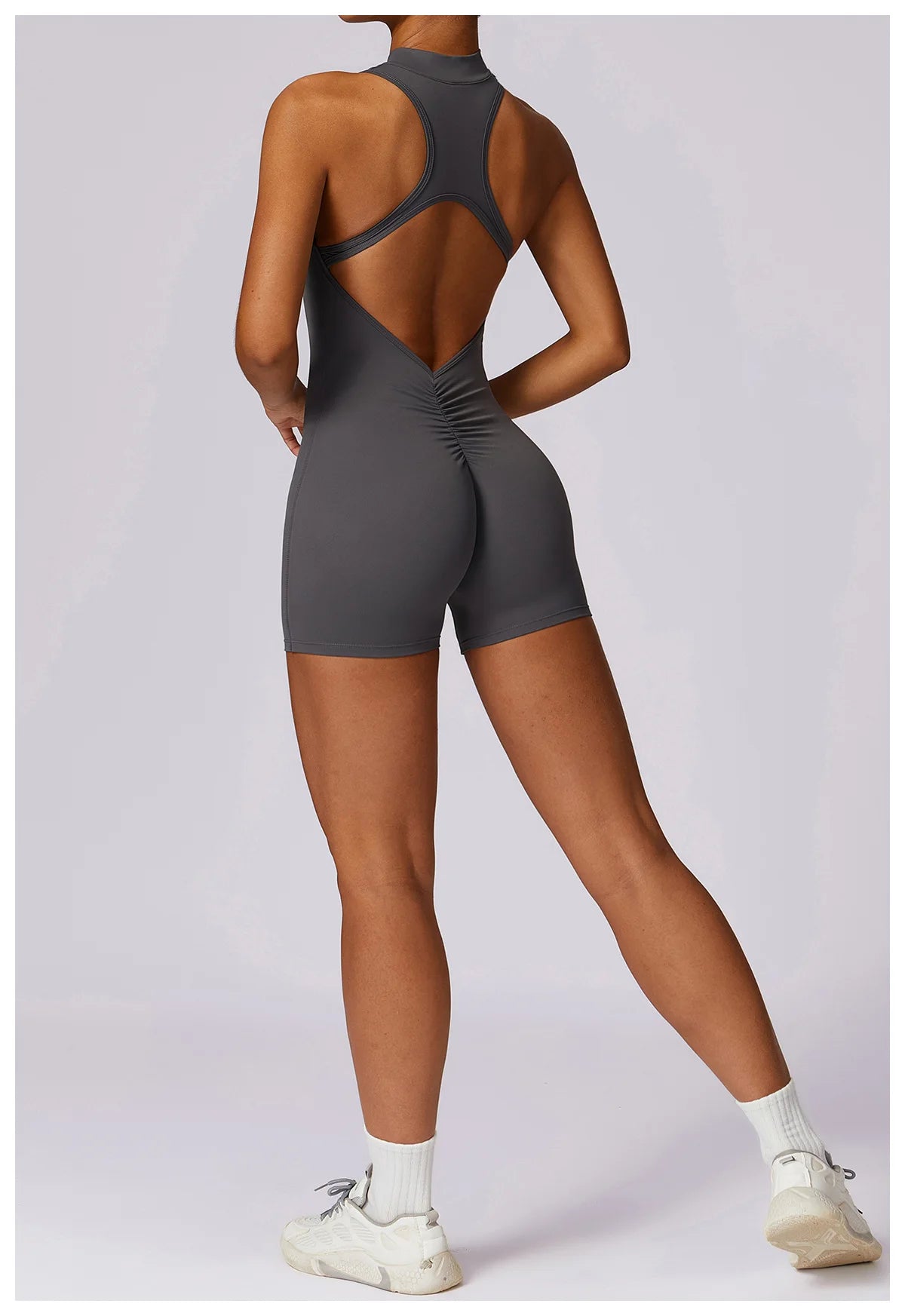 Stretch Training Zipper Sportswear Jumpsuit