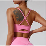 Nude Feeling Cross Strap Elastic Sports Bra