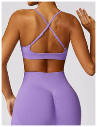 Cross Strap Push Up Seamless Sport Bra