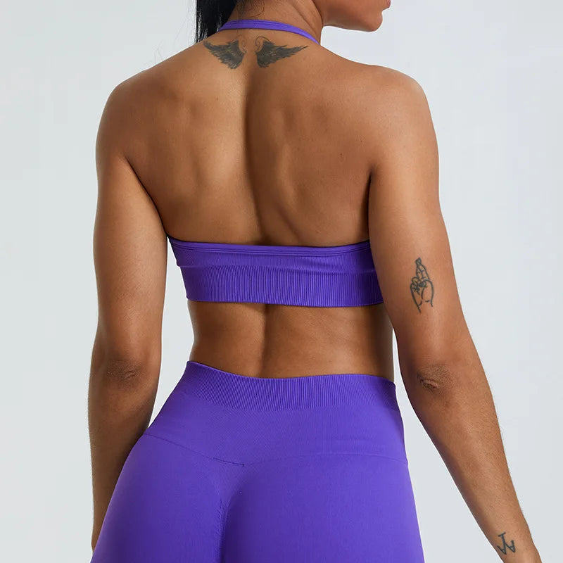 Hanging Neck Seamless Sports Bra