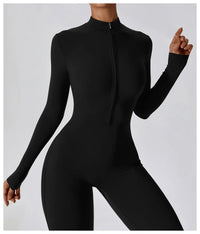 Long Sleeved Zipper Training Jumpsuit