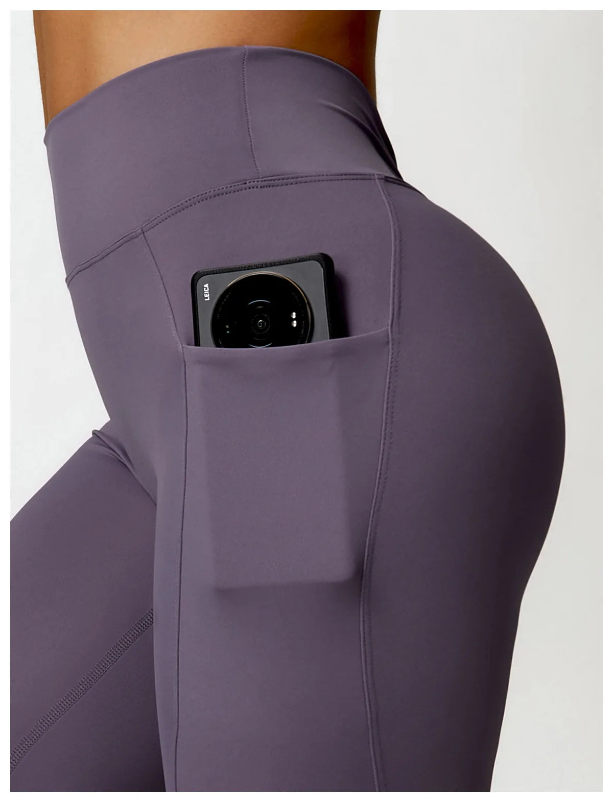 Nylon Back Booty High Waist Scrunch Butt Leggings