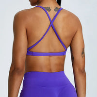 Sexy Cross Strap Seamless Sports Bra