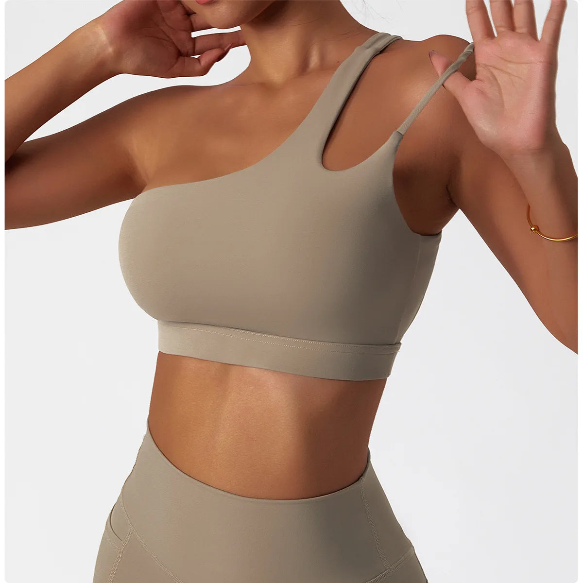 Oblique Shoulder Yoga Sport Bra