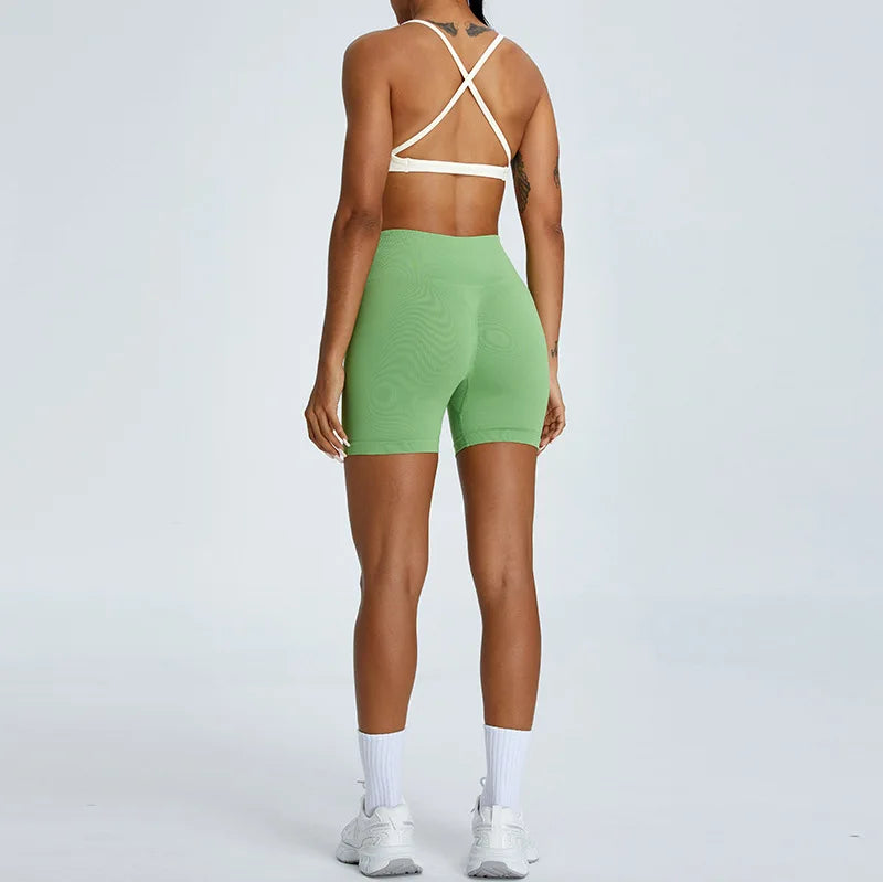 Sexy Cross Strap Seamless Sports Bra