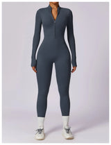 Long Sleeved Zipper Training Jumpsuit