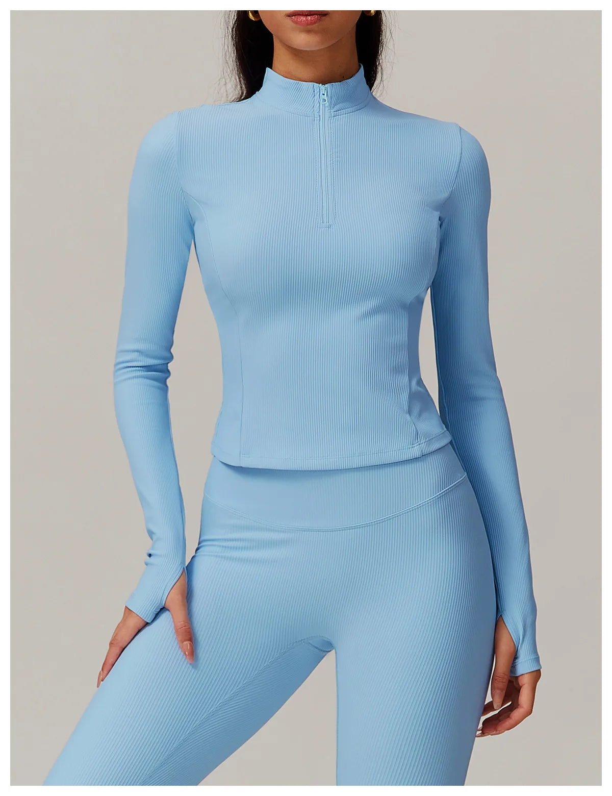 Long Sleeve Tight Yoga Half Zipper Jacket