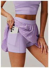 High Waist Women Pleated  Pocketed Tennis Short Skirts