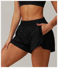 Elastic Sports Shorts With Pockets