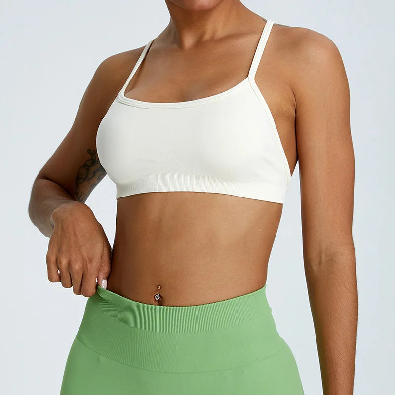 Sexy Cross Strap Seamless Sports Bra