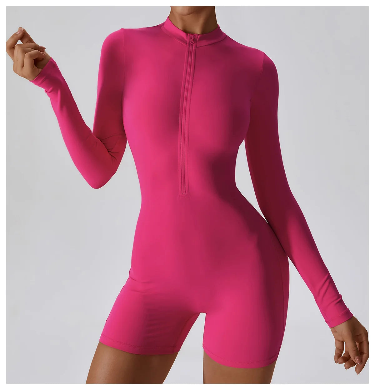 Long Sleeved Zipper Yoga Jumpsuit