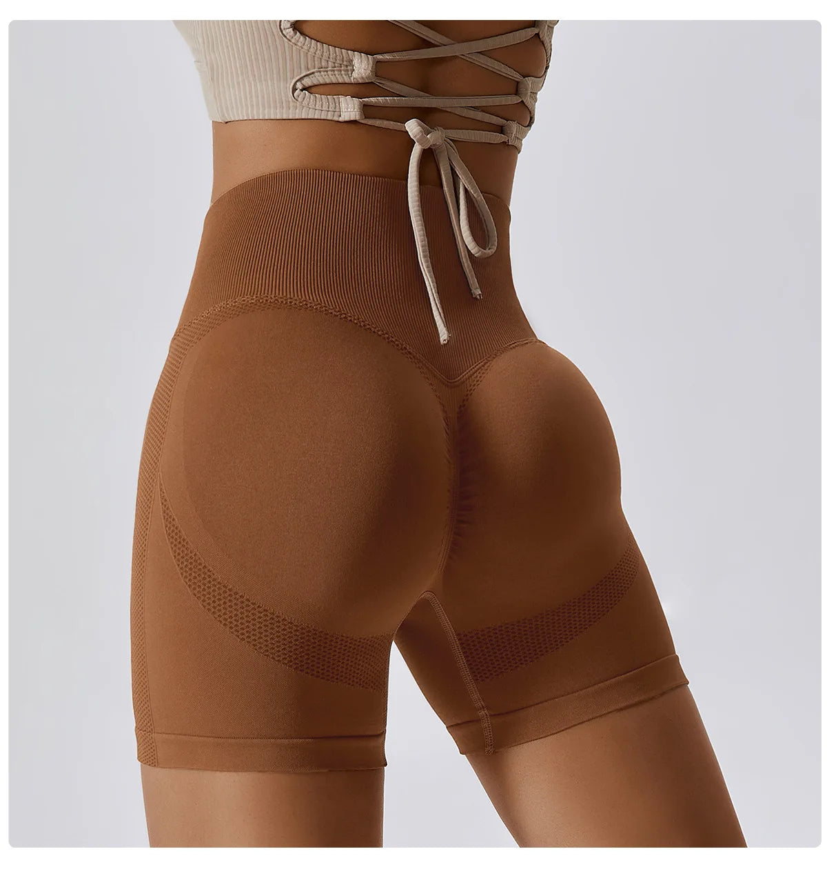 Seamless Peach Hip-Lifting High Waist Shorts