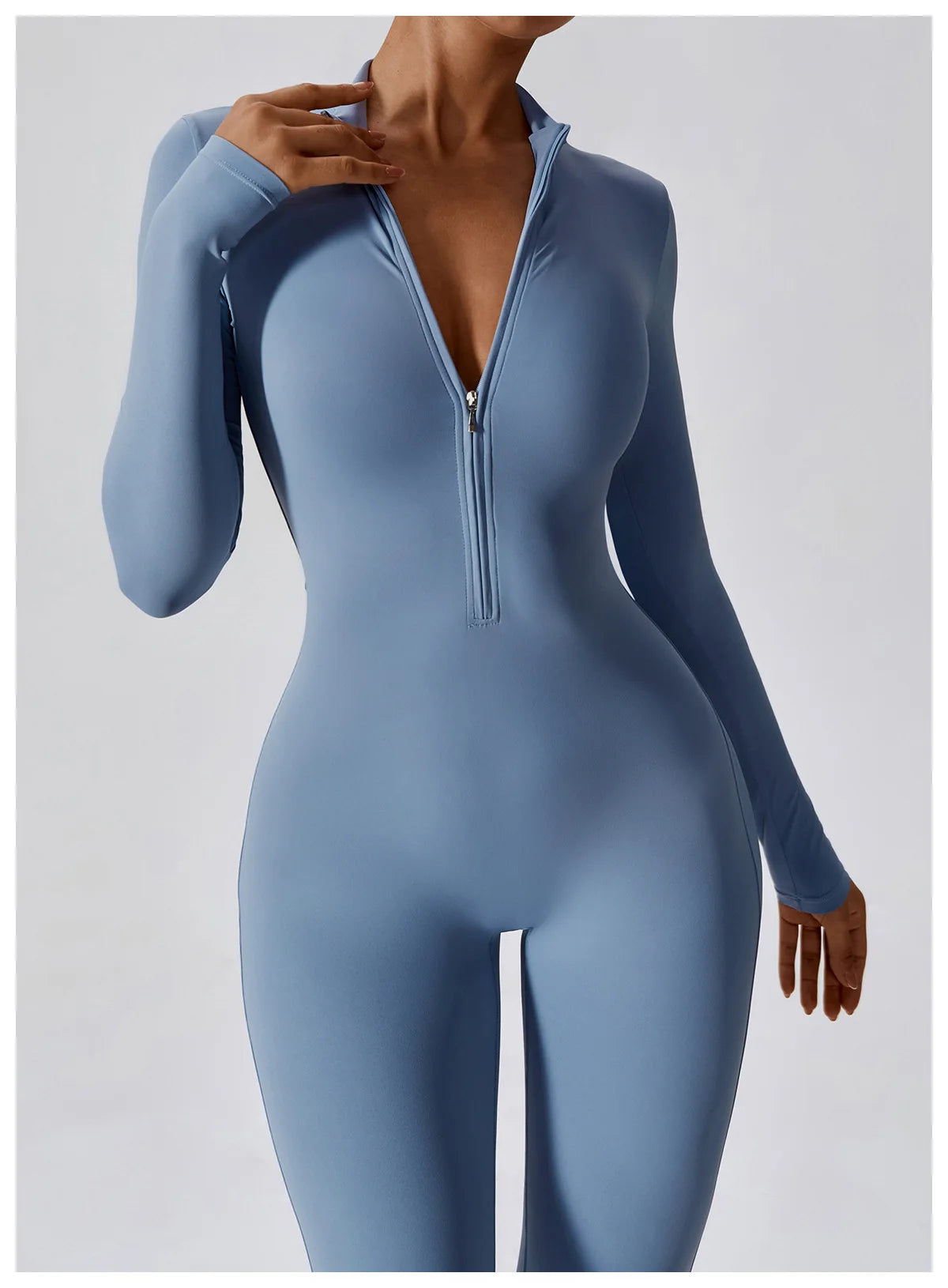 Long Sleeved Zipper Training Jumpsuit