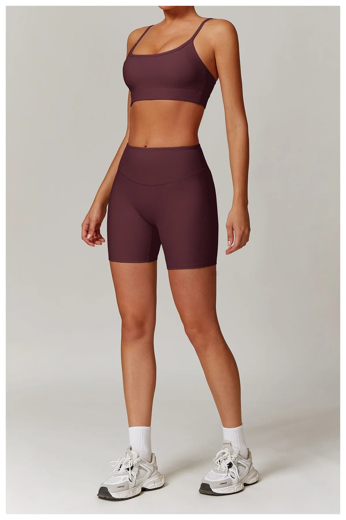 Ribbed High Waist Scrunch Butt Yoga Shorts