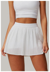 High Waist Women Pleated  Pocketed Tennis Short Skirts