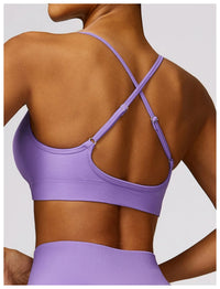 Cross Strap Push Up Seamless Sport Bra