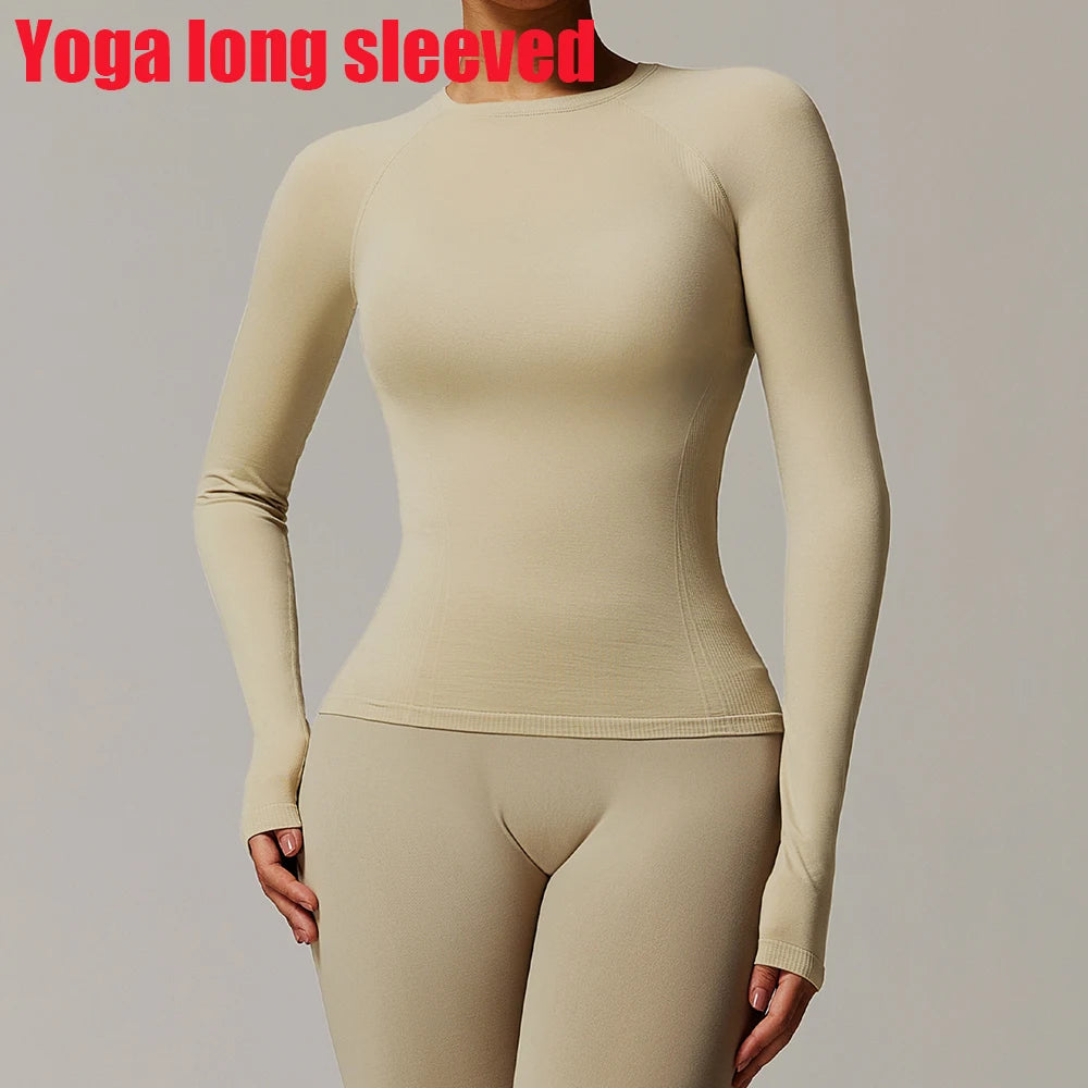 Fitness Seamless Yoga  Long Sleeve T-Shirts