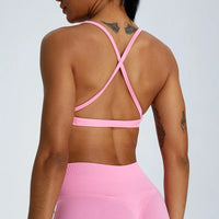 Sexy Cross Strap Seamless Sports Bra