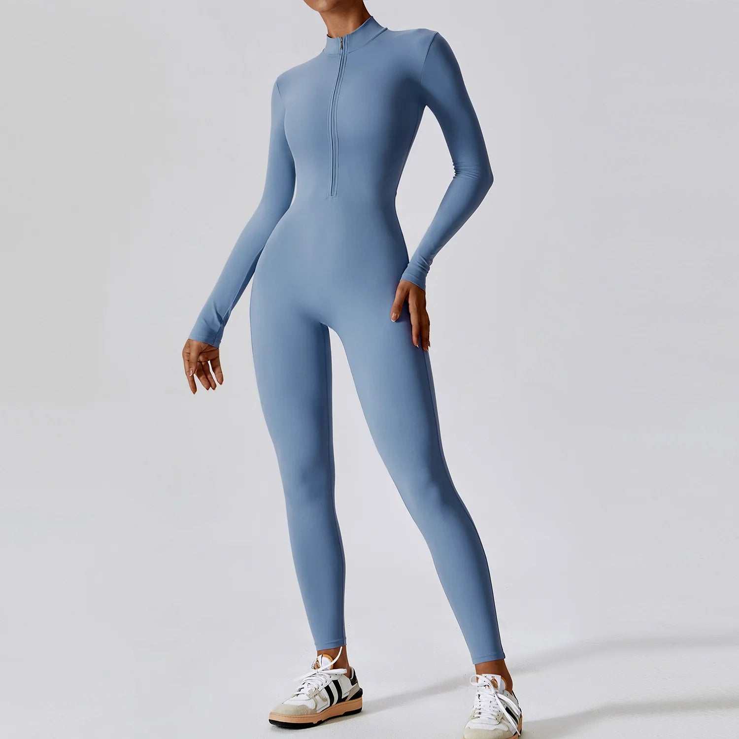 Long Sleeved Zipper Training Jumpsuit