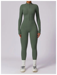 Long Sleeved Zipper Training Jumpsuit