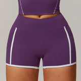 Elastic Yoga Shorts High Waist With pocket