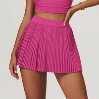 High Waist Women Pleated  Pocketed Tennis Short Skirts