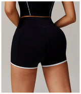 Elastic Yoga Shorts High Waist With pocket