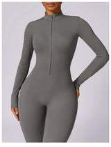 Long Sleeved Zipper Training Jumpsuit