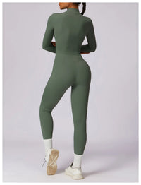 Long Sleeved Zipper Training Jumpsuit