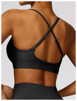 Cross Strap Push Up Seamless Sport Bra