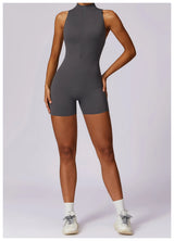 Stretch Training Zipper Sportswear Jumpsuit