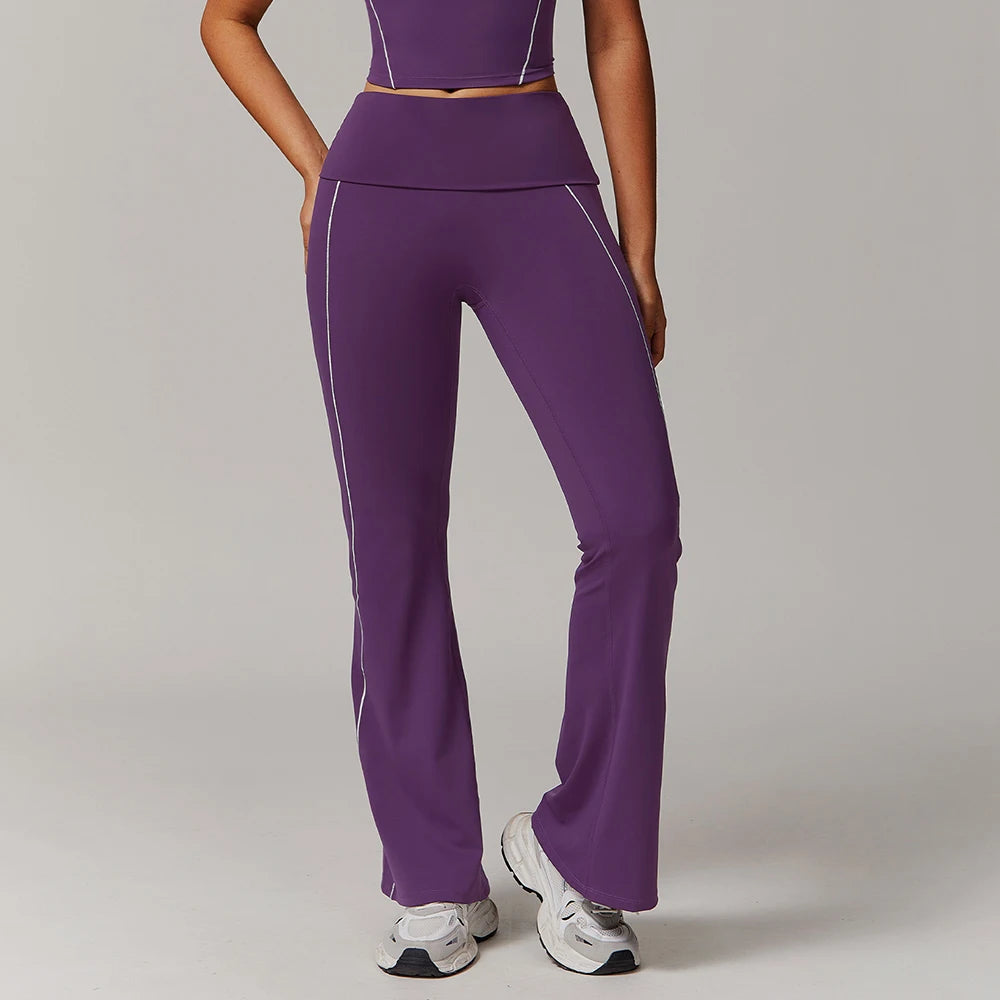 Breathable  High Waist Bell-bottoms  Leggings