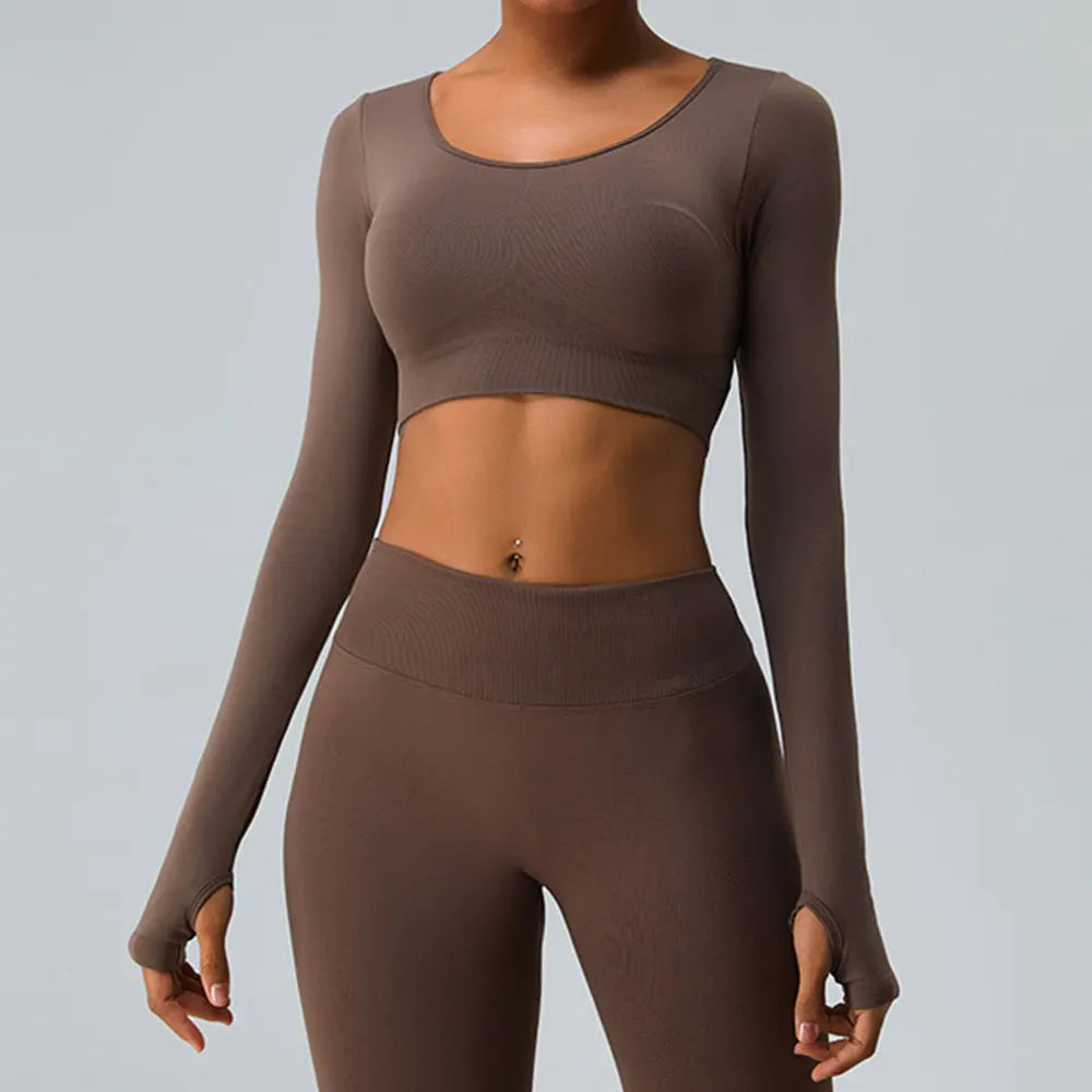 Sexy Seamless Yoga Long Sleeve T-Shirts