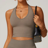 Seamless Hanging Neck Sports Bra